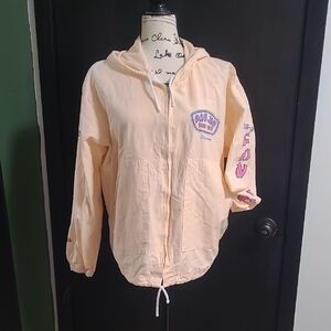 Ron Jon Cream Hooded Jacket with Purple Accents